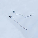 925 Silver Butterfly Tassel Drop Earrings for Women Party