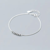 INZATT 925 Silver Geometric Beads Bracelet - Charm Women's Gift