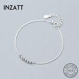 INZATT 925 Silver Geometric Beads Bracelet - Charm Women's Gift