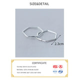 925 Silver Geometric Hoop Earrings Women's Jewelry
