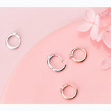 925 Silver Zircon Hoop Earrings Rose Fine Jewelry
