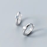 925 Silver Zircon Hoop Earrings Rose Fine Jewelry