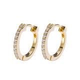 925 Silver Zircon Round Hoop Earrings for Women