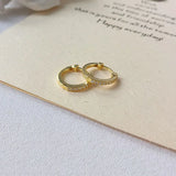 925 Silver Zircon Round Hoop Earrings for Women