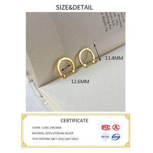 925 Silver Zircon Round Hoop Earrings for Women