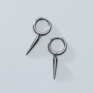 925 Silver Minimalist Hoop Earrings Women Geometry Round Jewelry