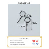 925 Silver Minimalist Hoop Earrings Women Geometry Round Jewelry
