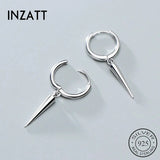 925 Silver Minimalist Hoop Earrings Women Geometry Round Jewelry