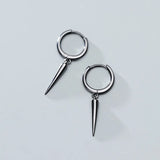 925 Silver Minimalist Hoop Earrings Women Geometry Round Jewelry