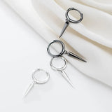 925 Silver Minimalist Hoop Earrings Women Geometry Round Jewelry