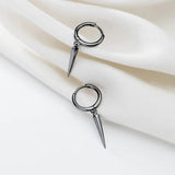 925 Silver Minimalist Hoop Earrings Women Geometry Round Jewelry