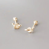 925 Silver Knot Stud Earrings Minimalist Women Jewelry Gift