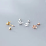 925 Silver Knot Stud Earrings Minimalist Women Jewelry Gift