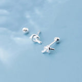 925 Silver Knot Stud Earrings Minimalist Women Jewelry Gift
