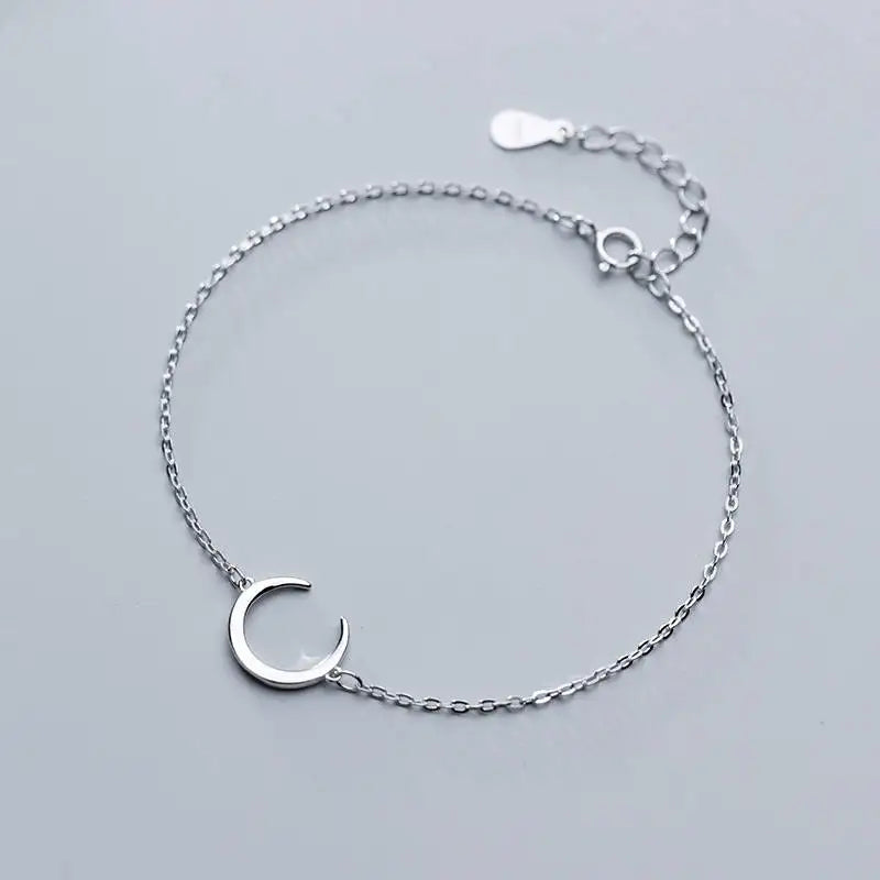 925 Silver Moon Bracelet Fine Jewelry Chain Gift
