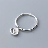 INZATT 925 Sterling Silver Shell Ring Minimalist Design