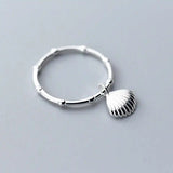INZATT 925 Sterling Silver Shell Ring Minimalist Design