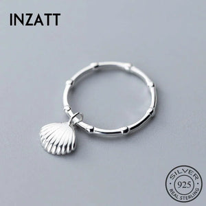 INZATT 925 Sterling Silver Shell Ring Minimalist Design