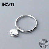 INZATT 925 Sterling Silver Shell Ring Minimalist Design