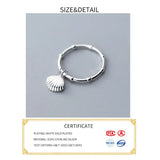 INZATT 925 Sterling Silver Shell Ring Minimalist Design