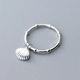 INZATT 925 Sterling Silver Shell Ring Minimalist Design
