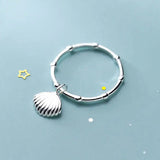 INZATT 925 Sterling Silver Shell Ring Minimalist Design