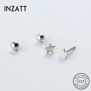 925 Silver Star Stud Earrings for Women Party Fine Jewelry