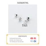 925 Silver Star Stud Earrings for Women Party Fine Jewelry