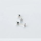 925 Silver Star Stud Earrings for Women Party Fine Jewelry