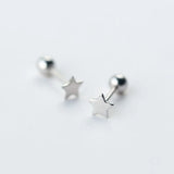 925 Silver Star Stud Earrings for Women Party Fine Jewelry