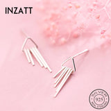 925 Silver Tassel Stud Earrings Women's Jewelry Gift