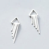 925 Silver Tassel Stud Earrings Women's Jewelry Gift