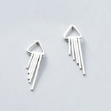INZATT 925 Silver Tassel Stud Earrings Geometric Fine Jewelry