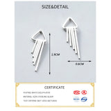 INZATT 925 Silver Tassel Stud Earrings Geometric Fine Jewelry