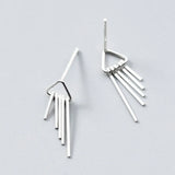 INZATT 925 Silver Tassel Stud Earrings Geometric Fine Jewelry