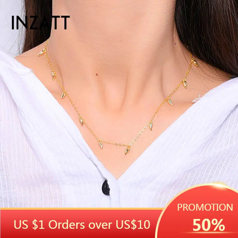 925 Silver Water Drop Necklace Minimalist Style