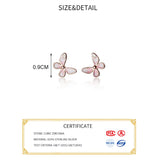 925 Silver Zircon Butterfly Stud Earring Women Fine Jewelry