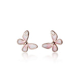 925 Silver Zircon Butterfly Stud Earring Women Fine Jewelry