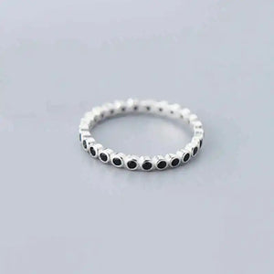 925 Sterling Silver Zircon Round Ring for Women Fine Jewelry