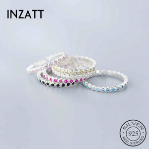 925 Sterling Silver Zircon Round Ring for Women Fine Jewelry