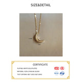INZATT Real 925 Silver Moon 14K Choker Necklace Women Minimalist Fine Jewelry