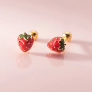 925 Silver Mushroom Piercing Stud Earrings for Women