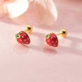 925 Silver Mushroom Piercing Stud Earrings for Women