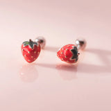 925 Silver Mushroom Piercing Stud Earrings for Women
