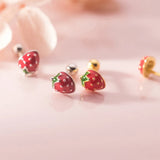 925 Silver Mushroom Piercing Stud Earrings for Women