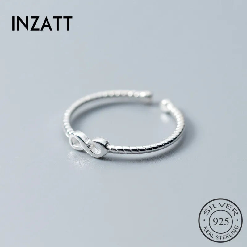 925 Sterling Silver Number Eight Adjustable Ring for Women