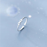 925 Sterling Silver Number Eight Adjustable Ring for Women