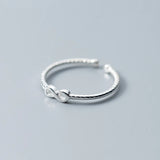 925 Sterling Silver Number Eight Adjustable Ring for Women