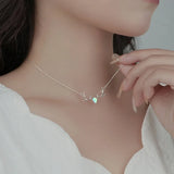 925 Silver Opal Deer Animal Choker Necklace Classic Fine Jewelry
