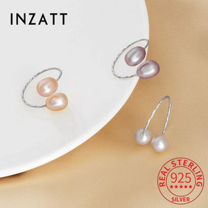 925 Silver Oval Pearl Adjustable Ring For Women